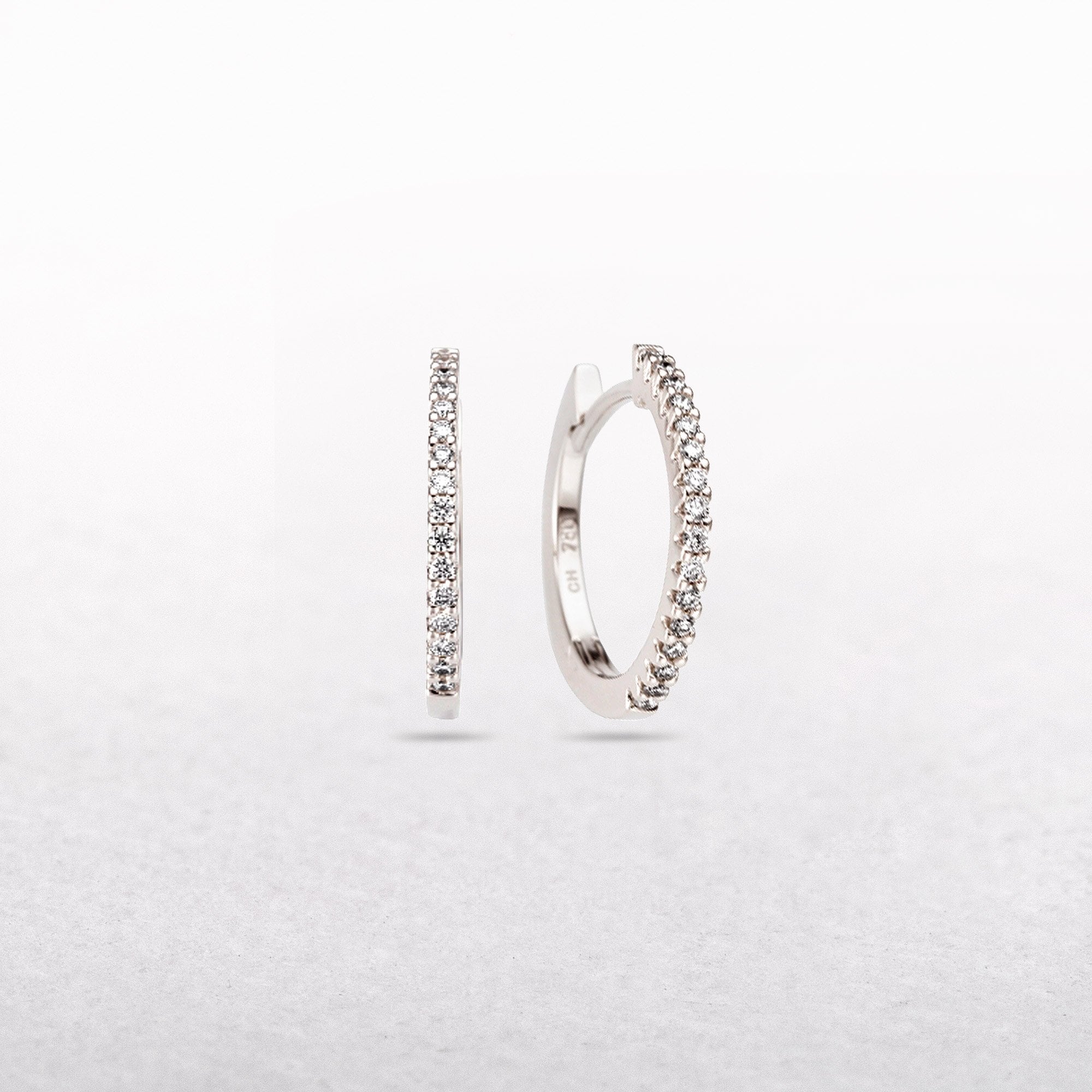 Small Fancy 0.22ct Diamond Hoop Earrings in 9ct White Gold