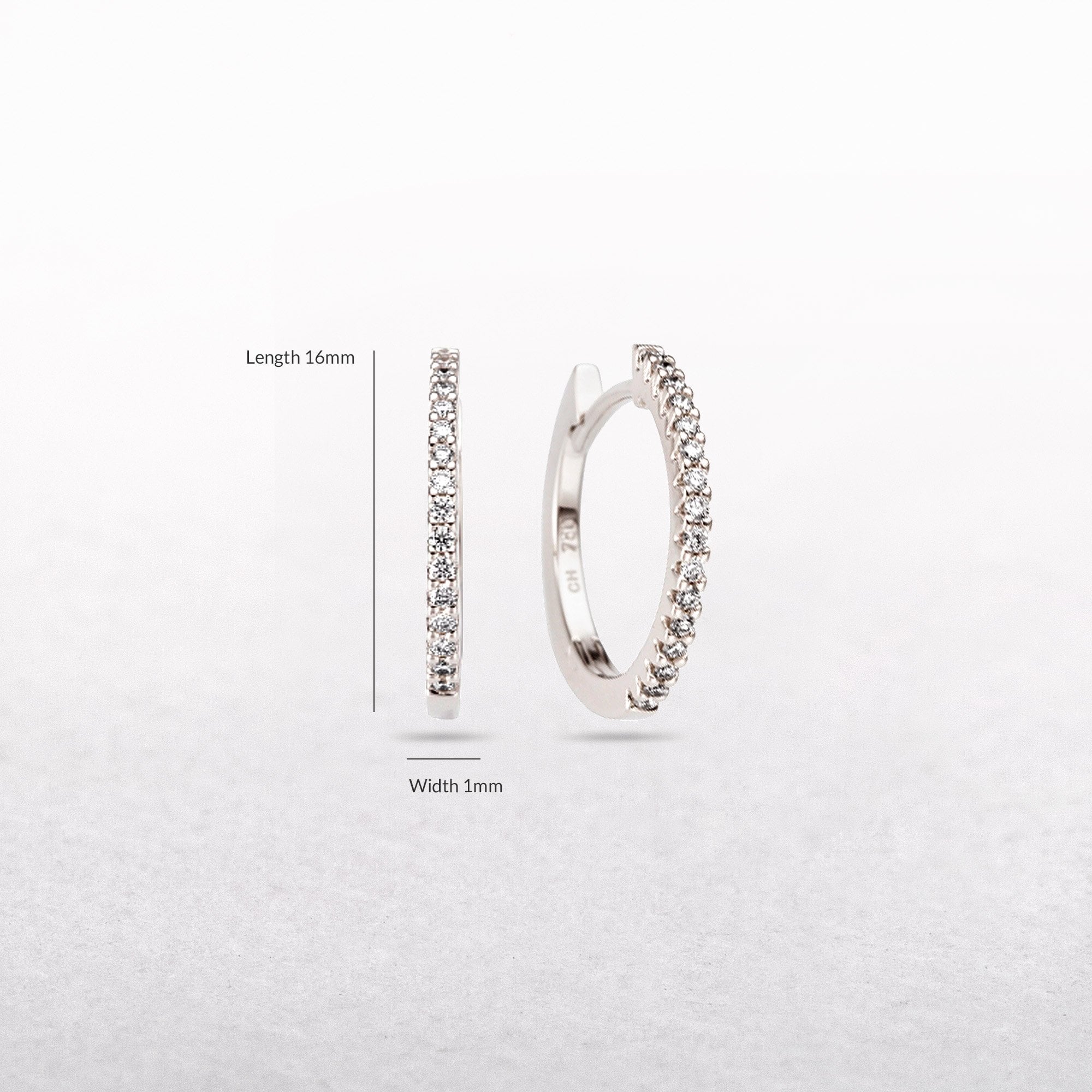 Small Fancy 0.22ct Diamond Hoop Earrings in 9ct White Gold