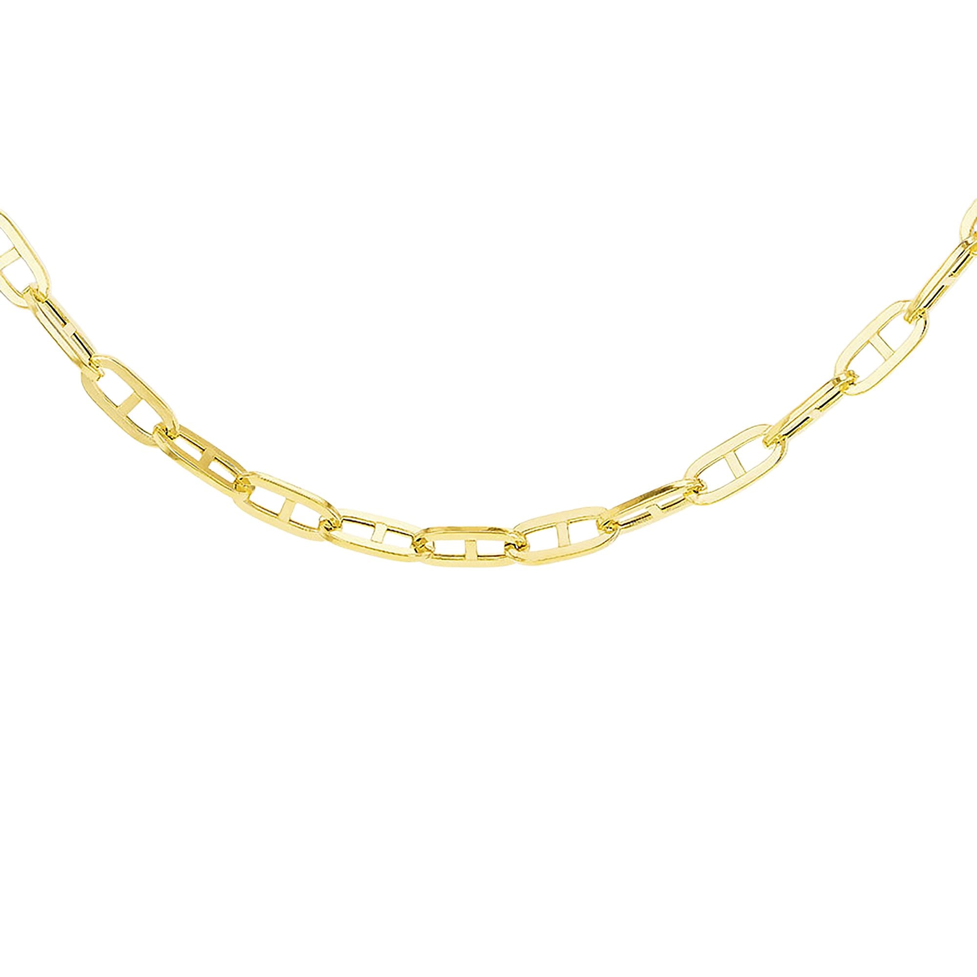 Small Square Rambo Link 18 Inch Chain in 9ct Gold