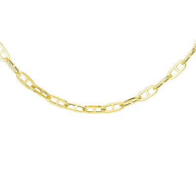 Small Square Rambo Link 18 Inch Chain in 9ct Gold