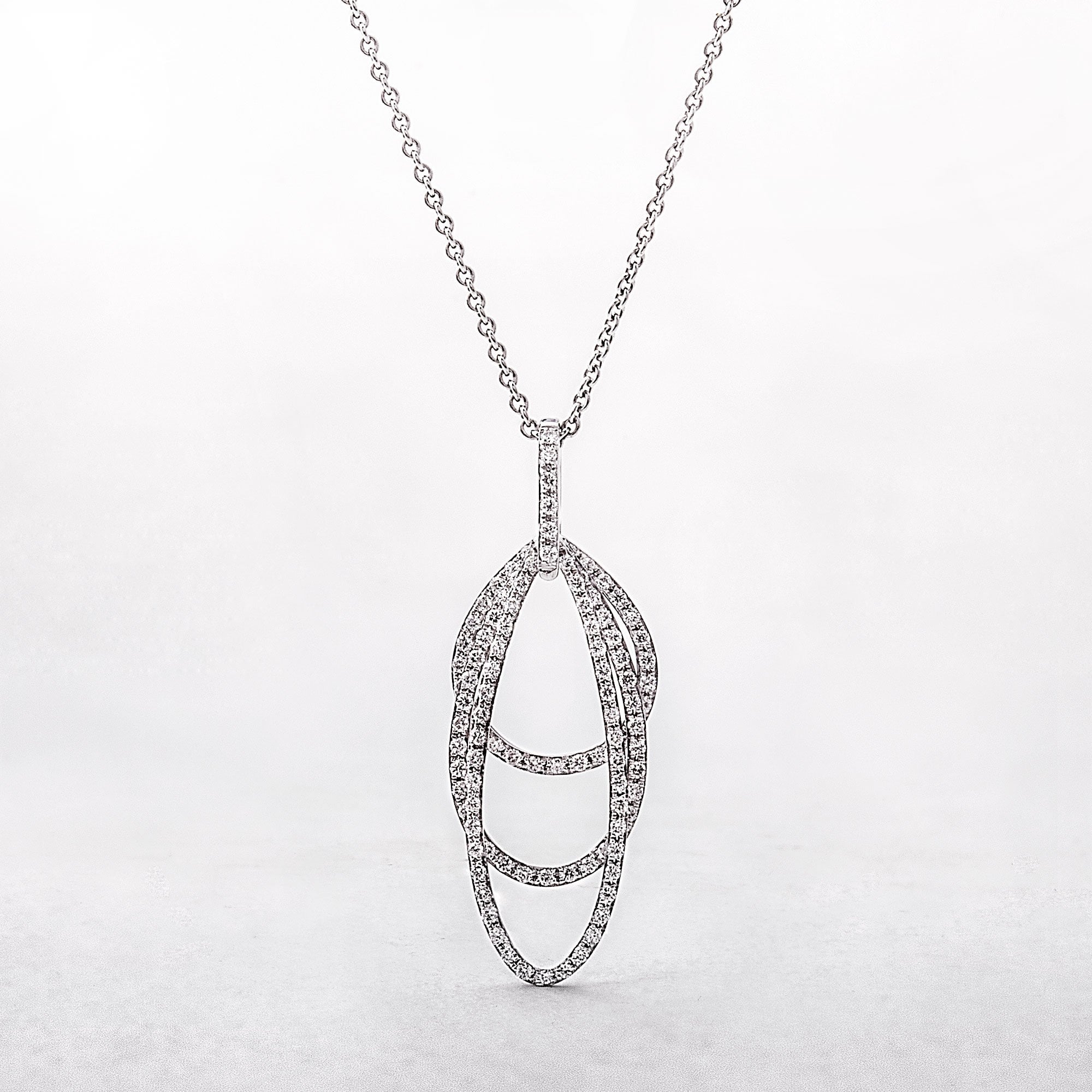 Small Triple Loop 0.38ct Natural Diamond Pendant