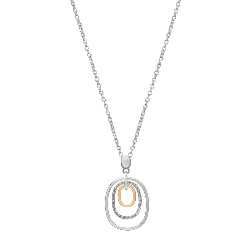Sterling Silver Irish Rose Gold House of Lor Oval Drop Pendant