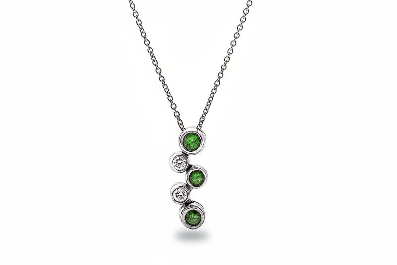 Tiffany & Co.Diamond & Tsavorite Garnet Bubble Pendant in Platinum