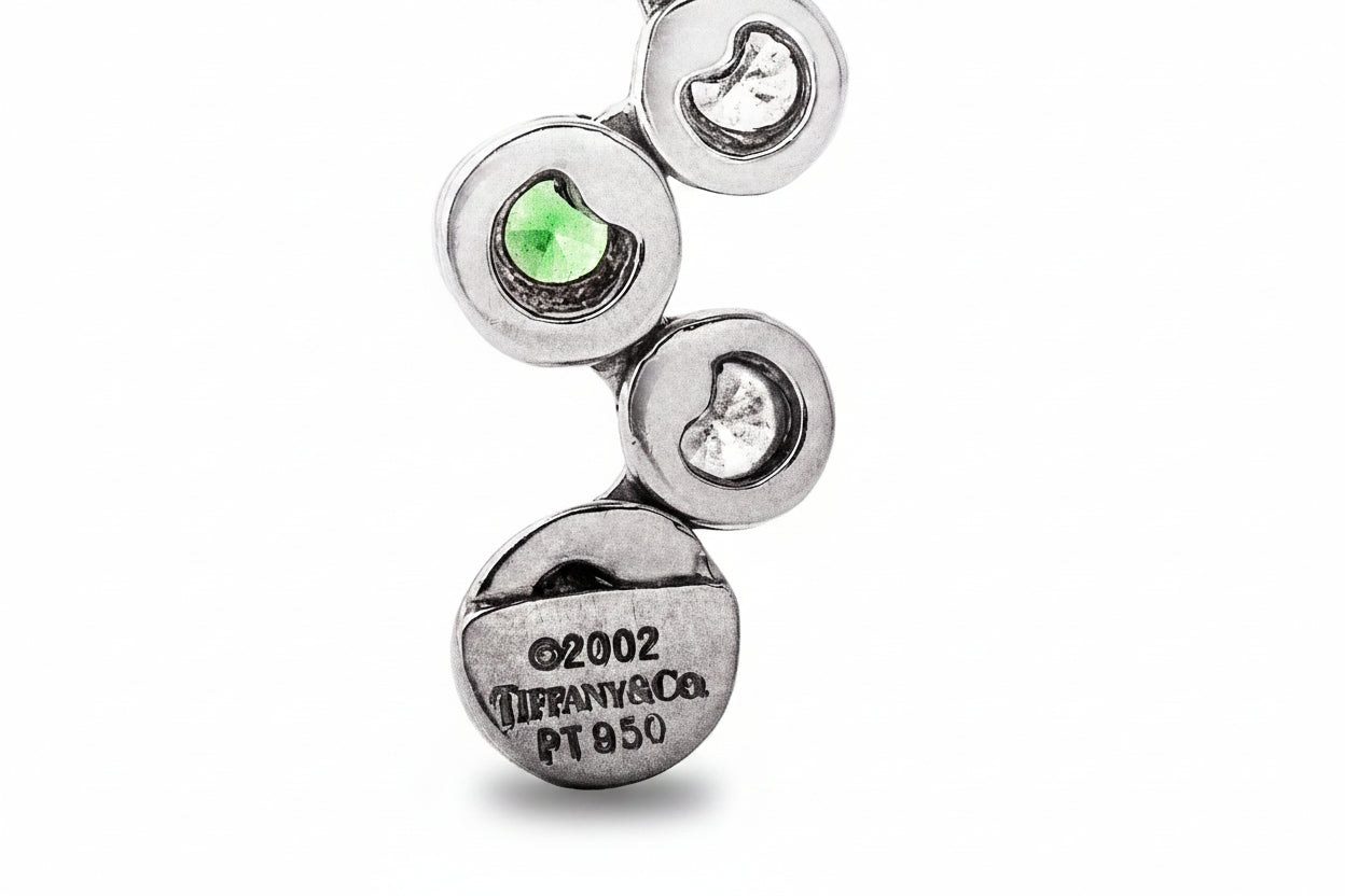 Tiffany & Co.Diamond & Tsavorite Garnet Bubble Pendant in Platinum