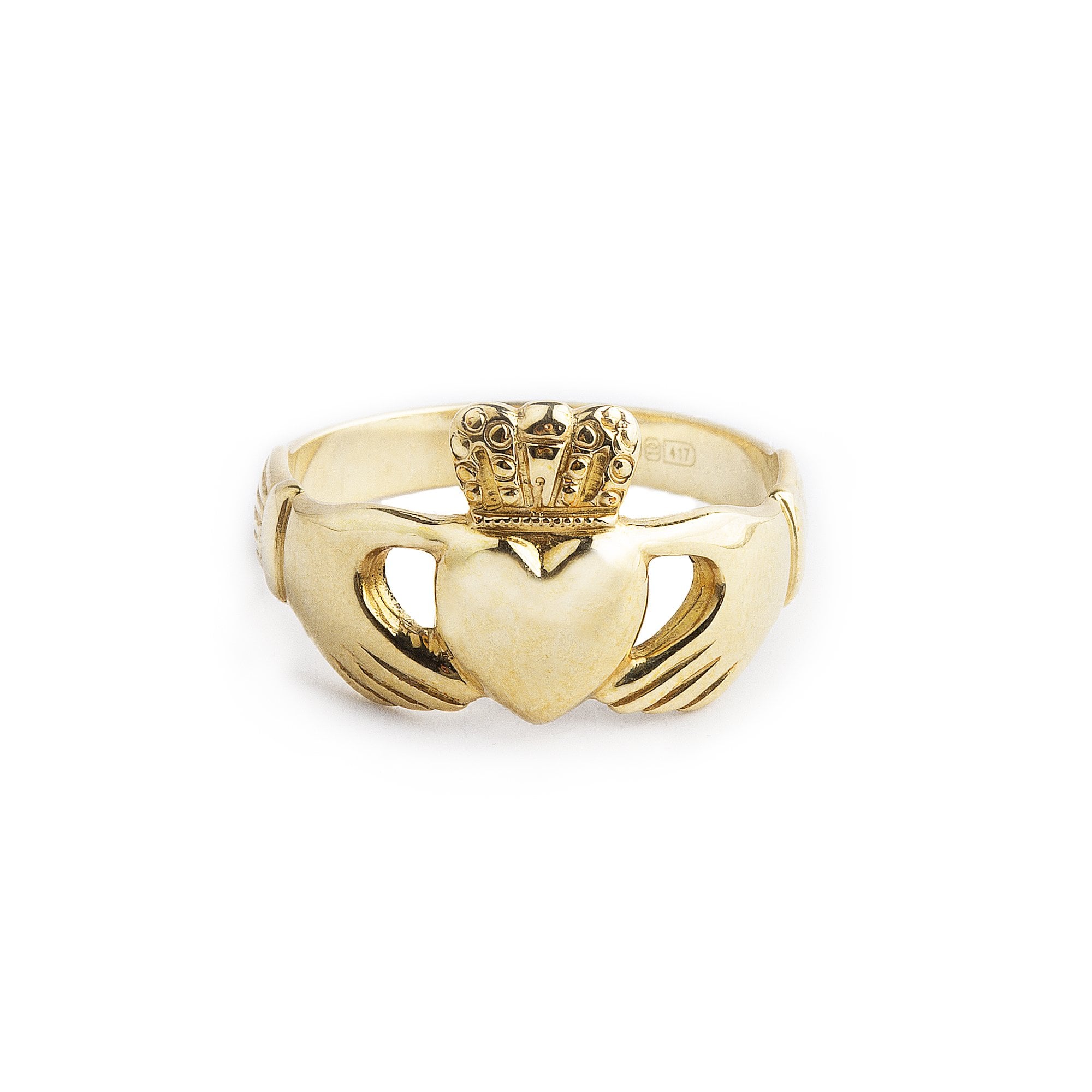 Traditional 10ct Yellow Gold Gents Claddagh Ring