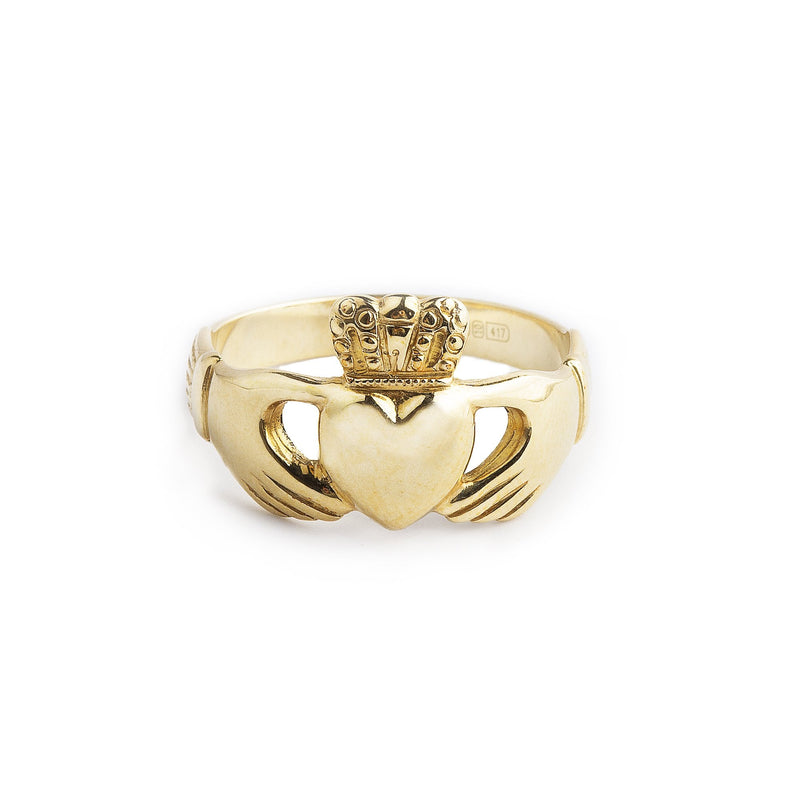 Traditional 10ct Yellow Gold Gents Claddagh Ring