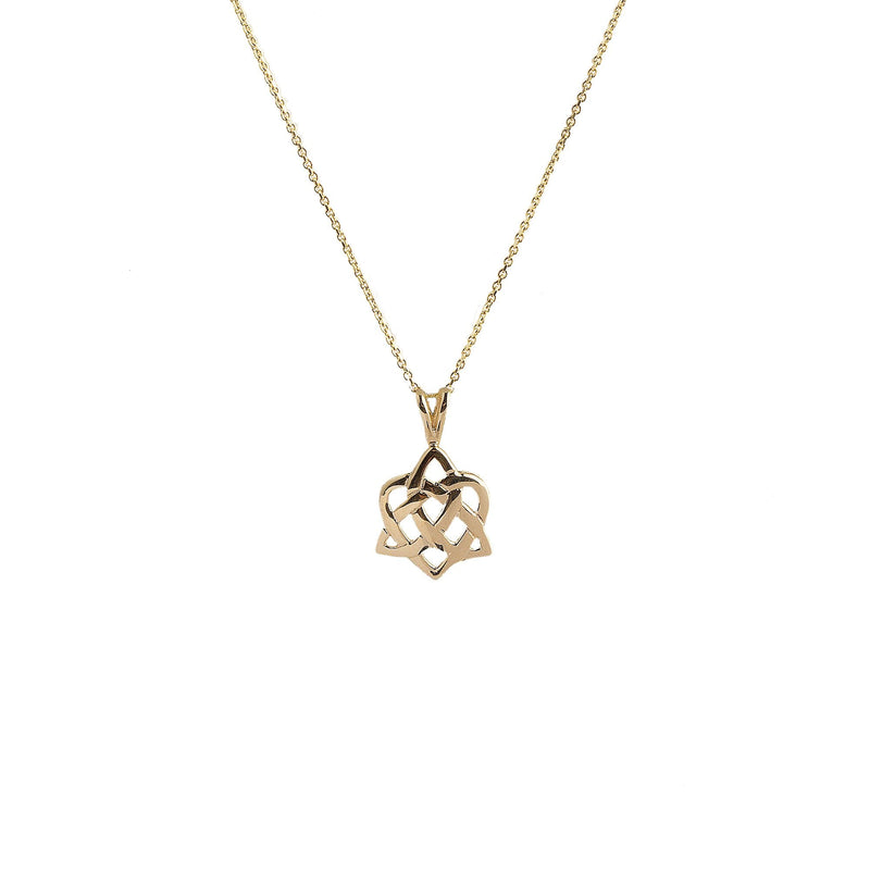 Trinity Knot Triangle Pendant in 10ct Yellow Gold with 9ct Yellow Gold Chain Weighing 1.9 Grams