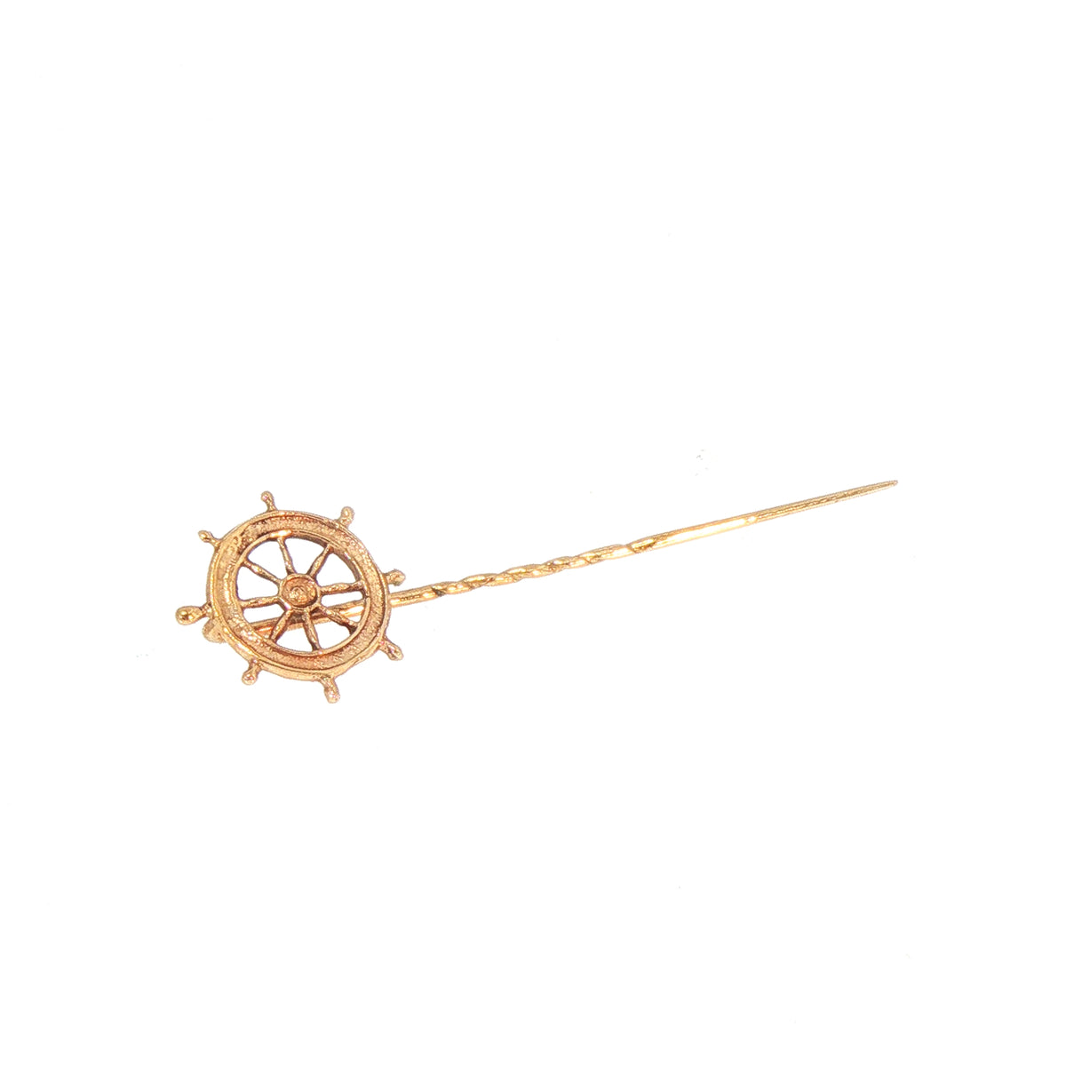 Vintage Ships Wheel Tie Pin in 9ct Yellow Gold
