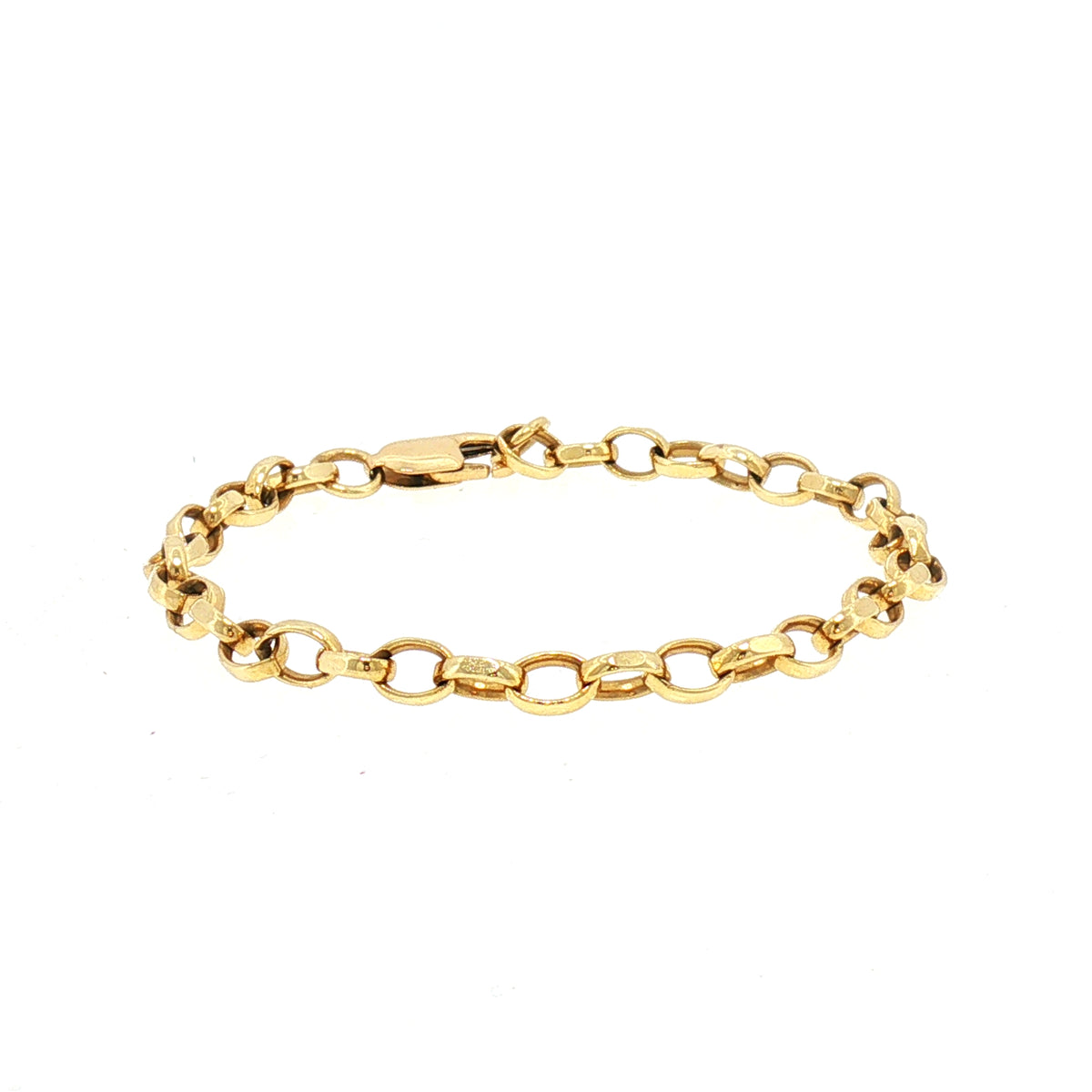 Vintage Oval Belcher Bracelet in 9ct Yellow Gold