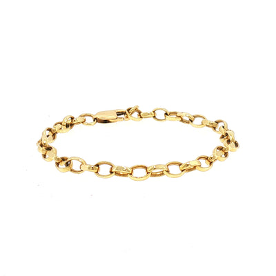 Vintage Oval Belcher Bracelet in 9ct Yellow Gold