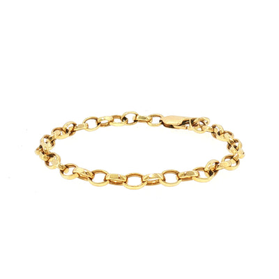 Vintage Oval Belcher Bracelet in 9ct Yellow Gold