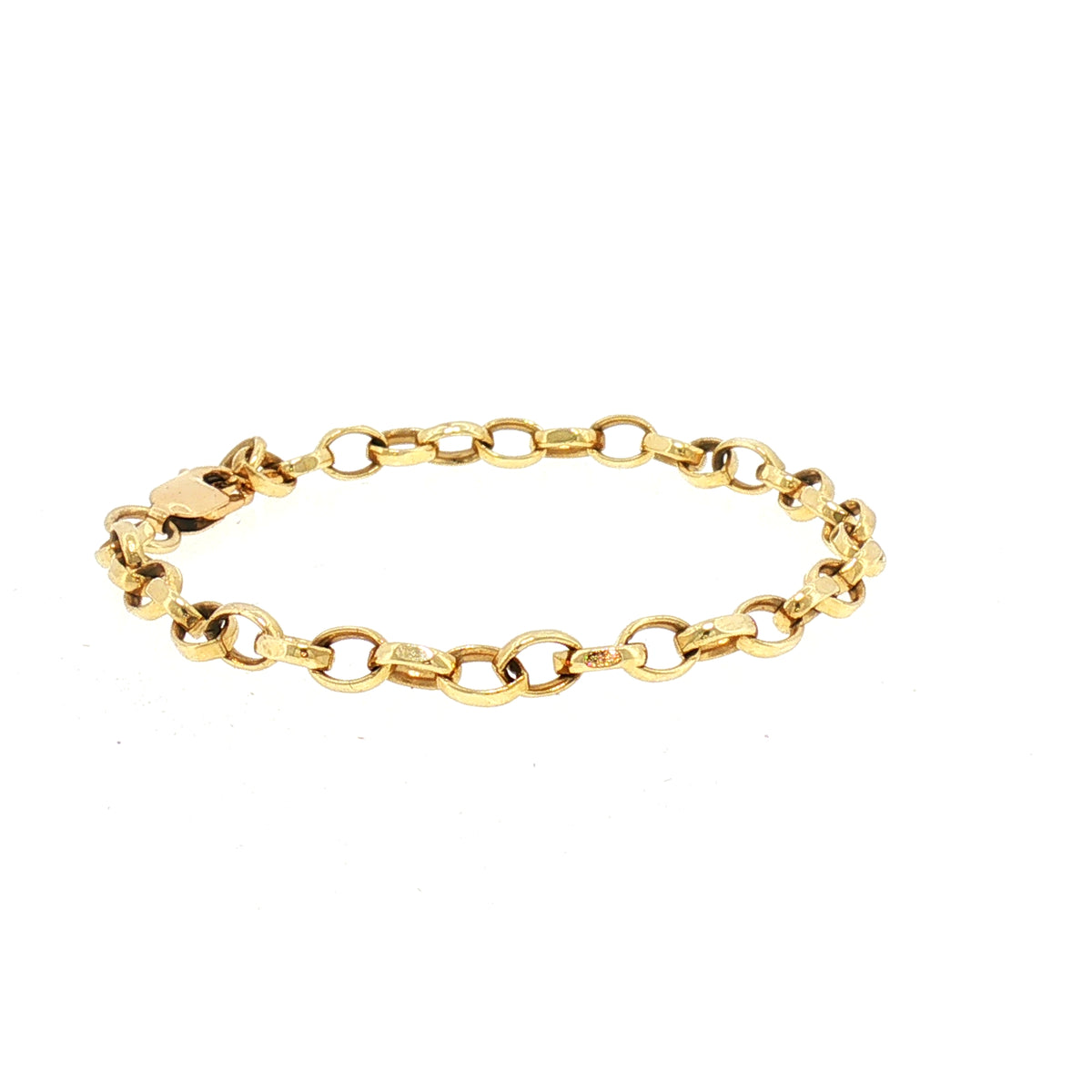 Vintage Oval Belcher Bracelet in 9ct Yellow Gold