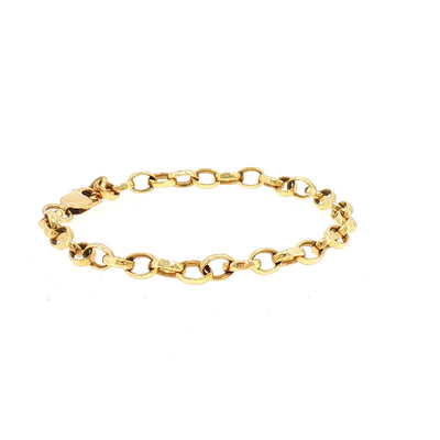Vintage Oval Belcher Bracelet in 9ct Yellow Gold