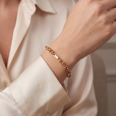Vintage Trombone Bracelet in 14ct Yellow Gold
