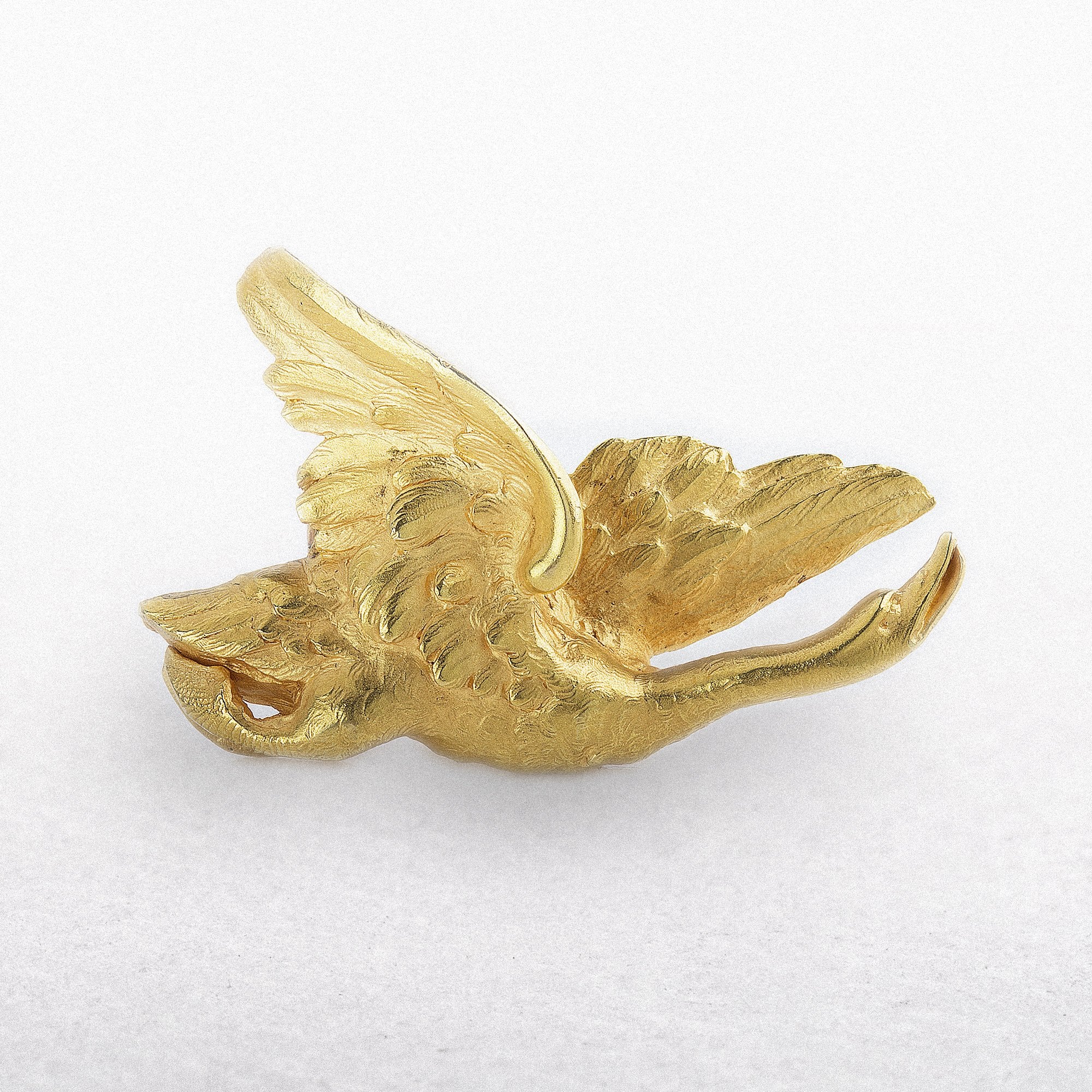 Vintage Swan Brooch Weighing 14.4g Set In 18ct Yellow Gold