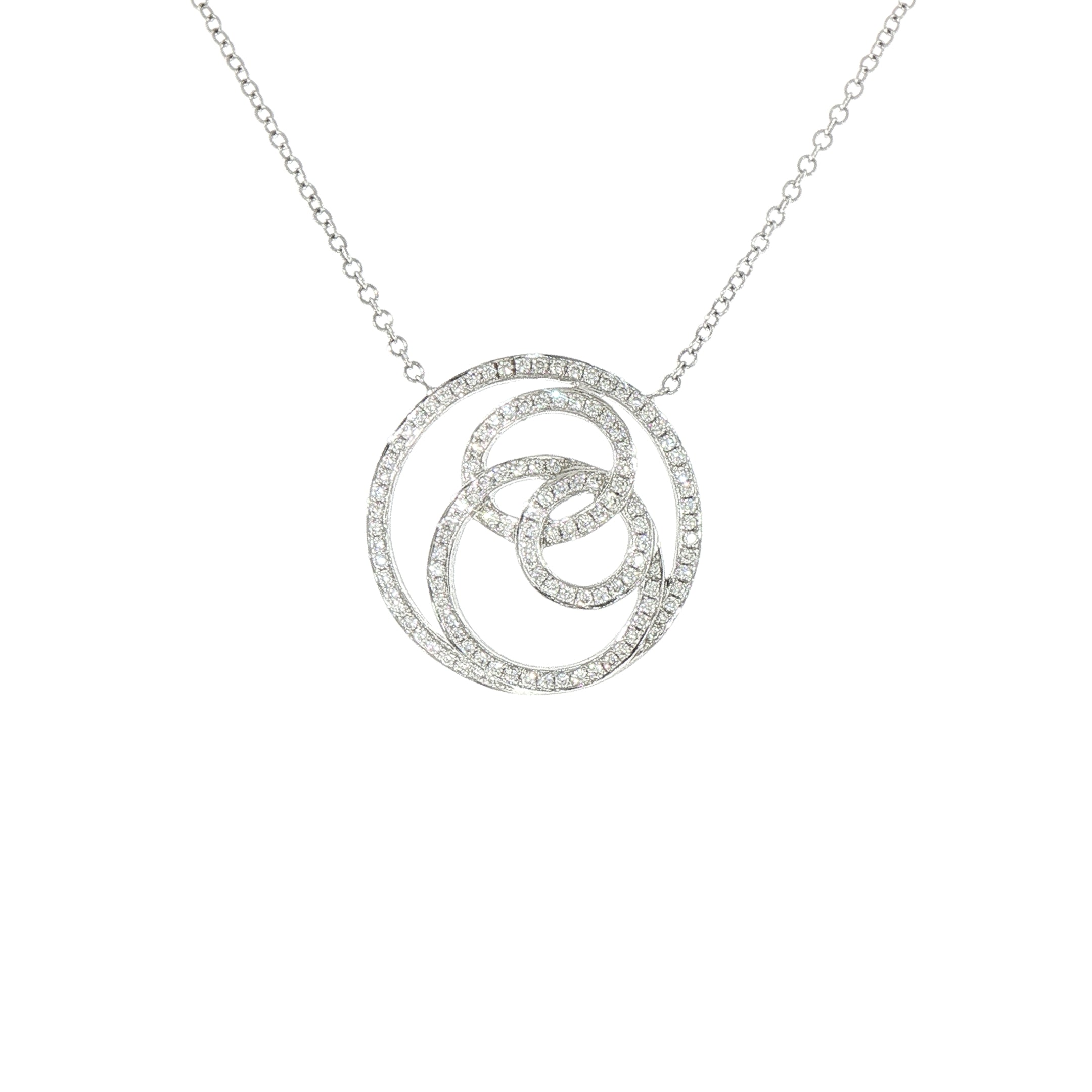0.40ct Natural Diamond Circular Fancy Pendant set in 18ct White Gold