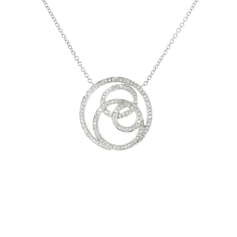 0.40ct Natural Diamond Circular Fancy Pendant set in 18ct White Gold