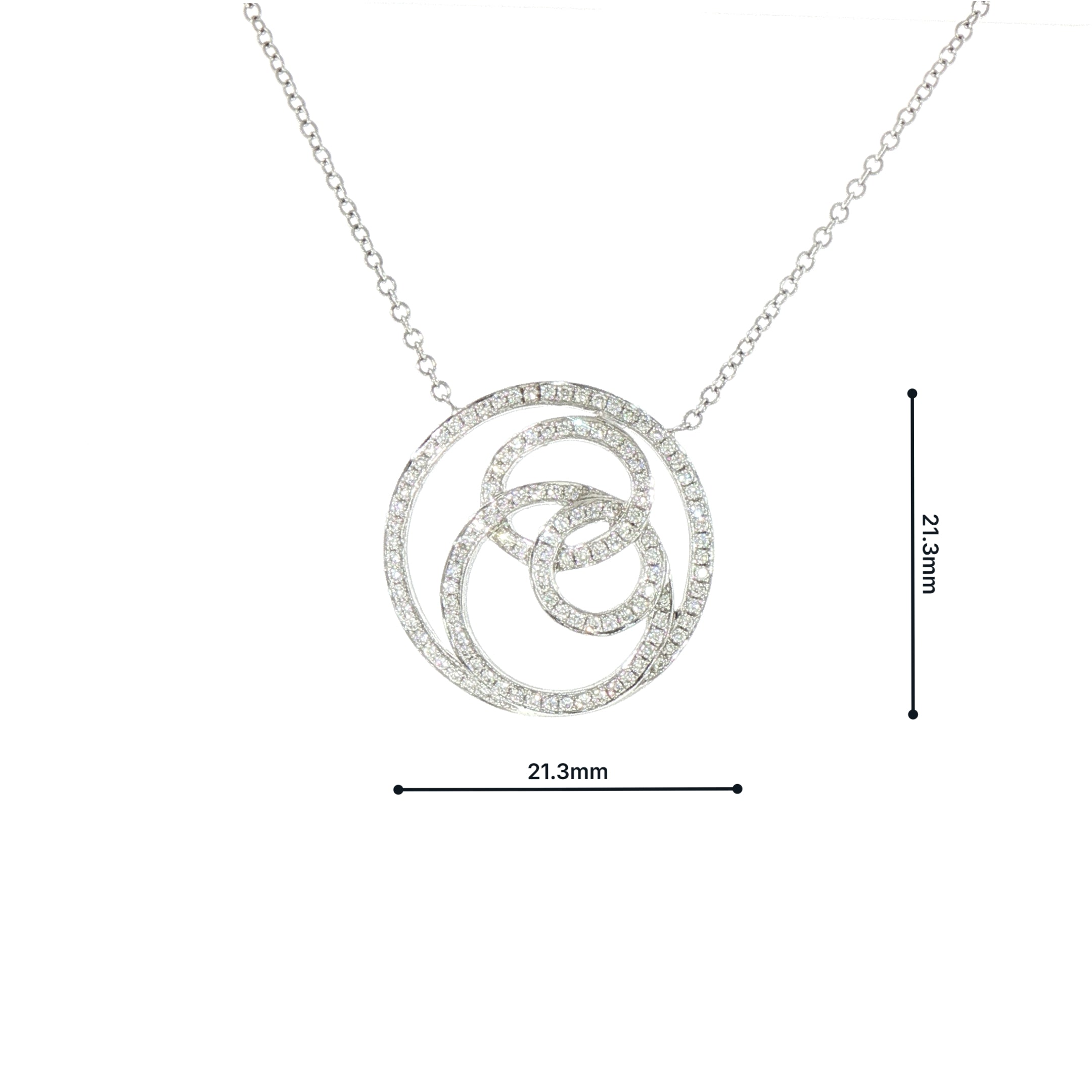 0.40ct Natural Diamond Circular Fancy Pendant set in 18ct White Gold