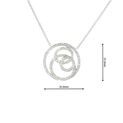 0.40ct Natural Diamond Circular Fancy Pendant set in 18ct White Gold