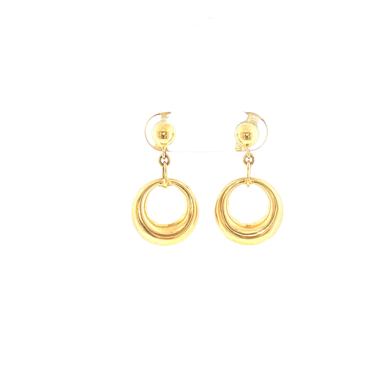 Circle Drop Earrings in 18ct Yellow Gold