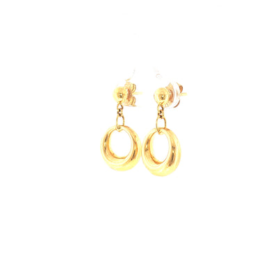 Circle Drop Earrings in 18ct Yellow Gold