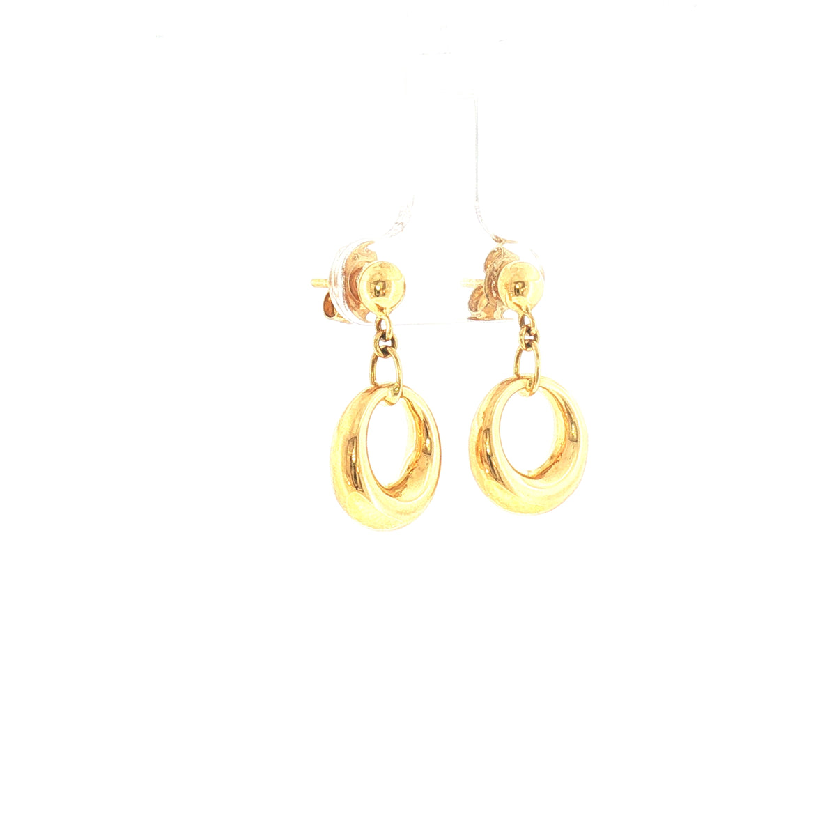 Circle Drop Earrings in 18ct Yellow Gold