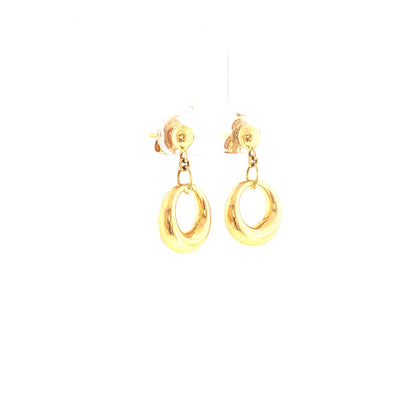 Circle Drop Earrings in 18ct Yellow Gold