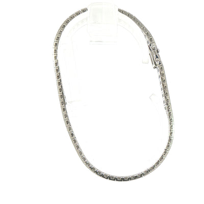 Vintage Three Row Natural Sapphire and Diamond Art Deco Style Bracelet in 18ct White Gold