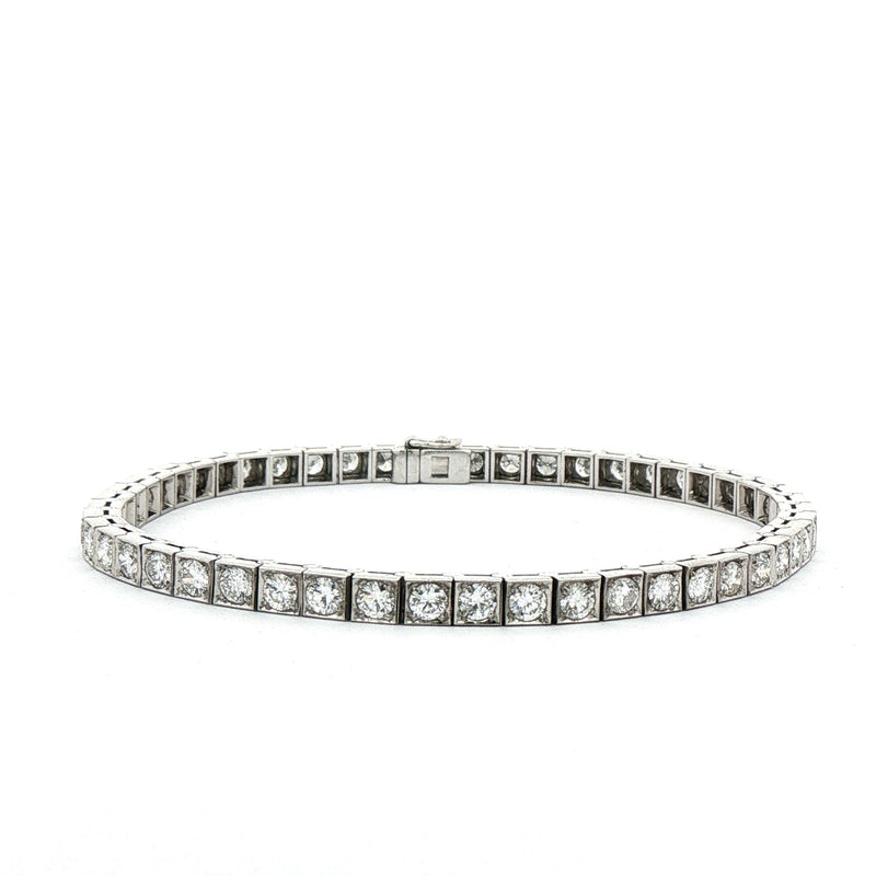 4ct Natural Brilliant Cut Diamond Line Bracelet