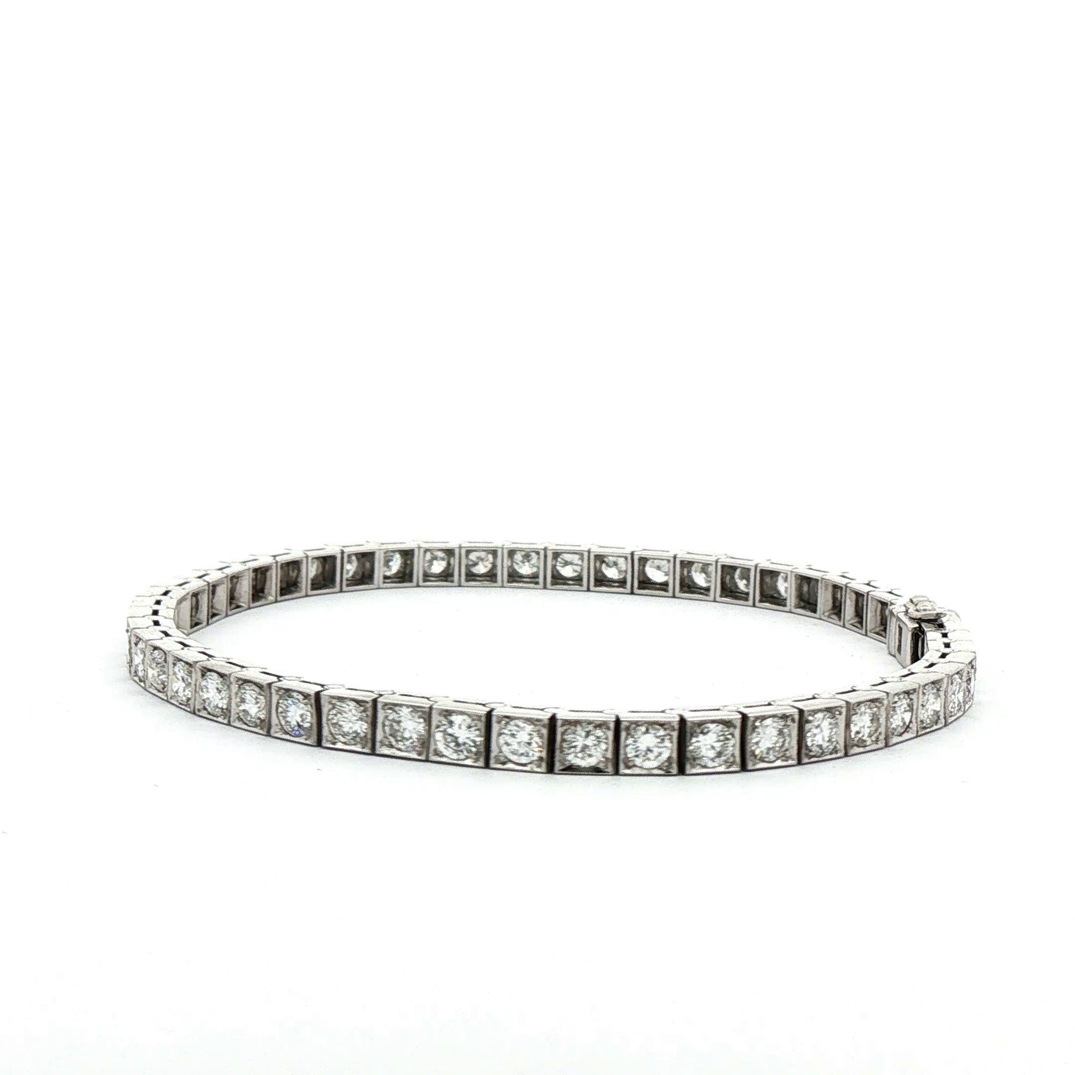 4ct Natural Brilliant Cut Diamond Line Bracelet