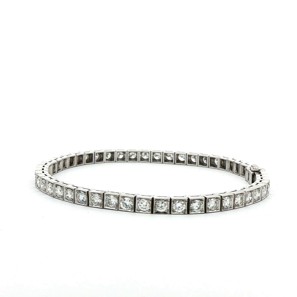 4ct Natural Brilliant Cut Diamond Line Bracelet