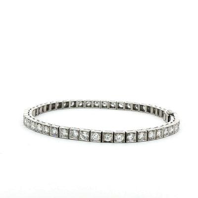 4ct Natural Brilliant Cut Diamond Line Bracelet
