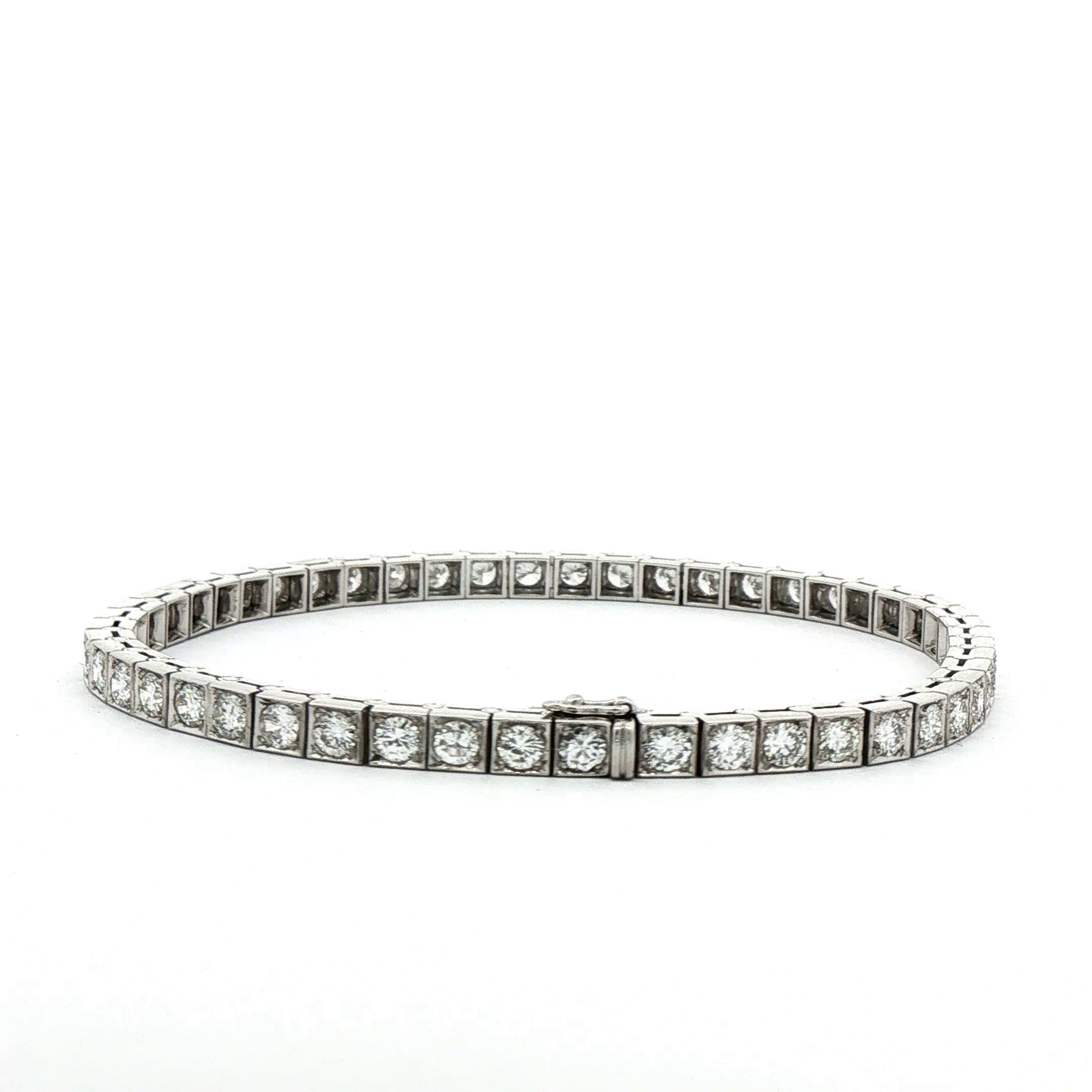 4ct Natural Brilliant Cut Diamond Line Bracelet