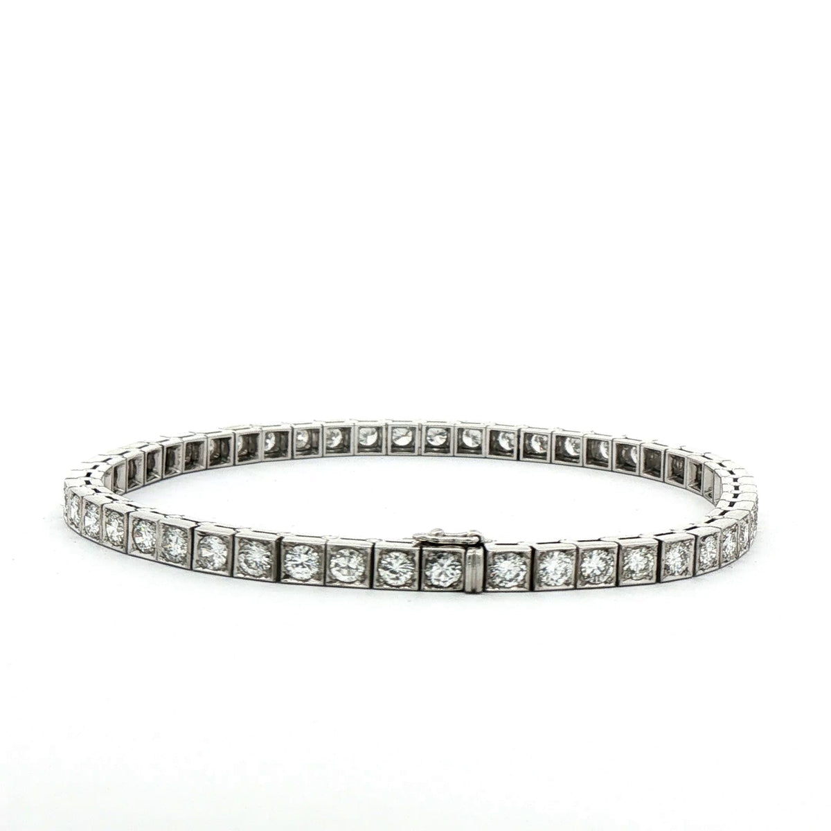4ct Natural Brilliant Cut Diamond Line Bracelet