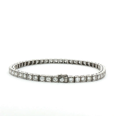 4ct Natural Brilliant Cut Diamond Line Bracelet