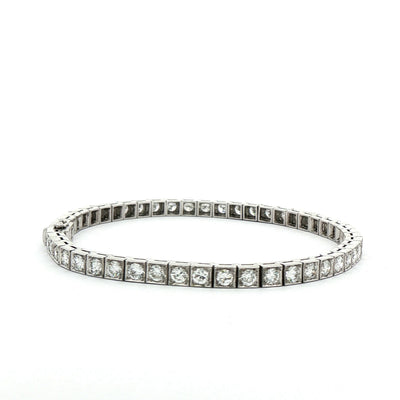 4ct Natural Brilliant Cut Diamond Line Bracelet