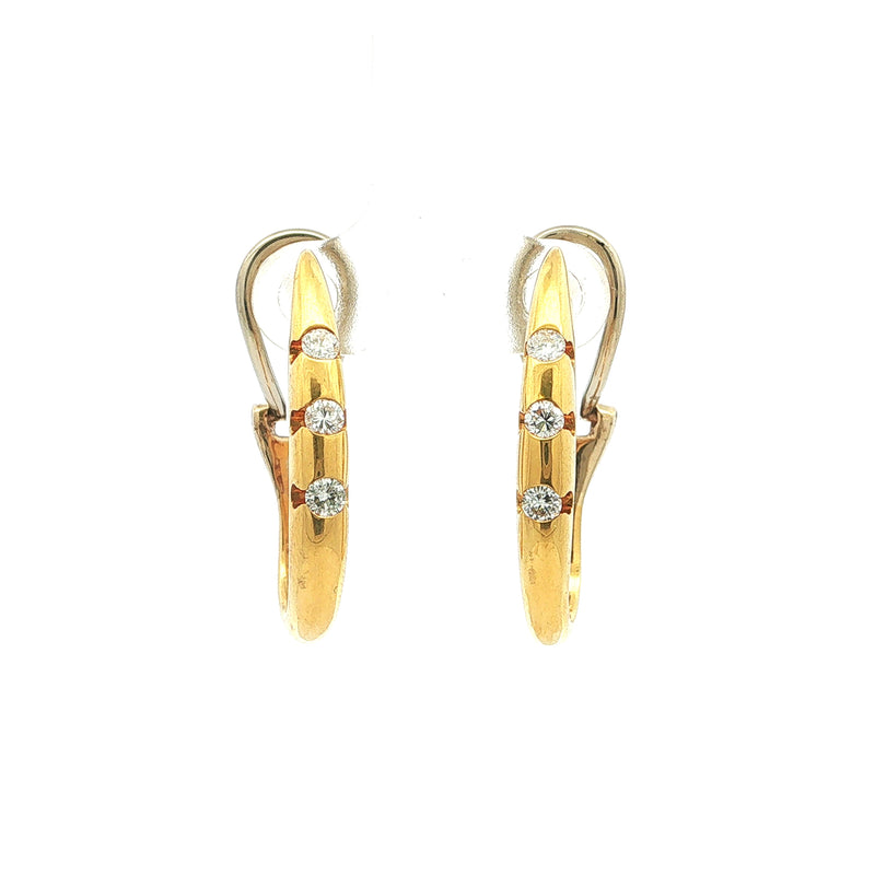 0.40ct Natural Diamond Hoop Earring in 18ct Yellow Gold