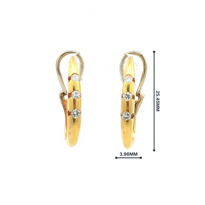 0.40ct Natural Diamond Hoop Earring in 18ct Yellow Gold