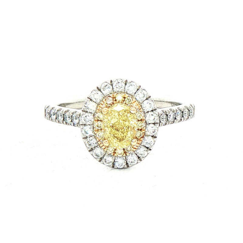 0.97ct Natural Diamond VS1 Certified Solitaire Halo Ring set in Platinum