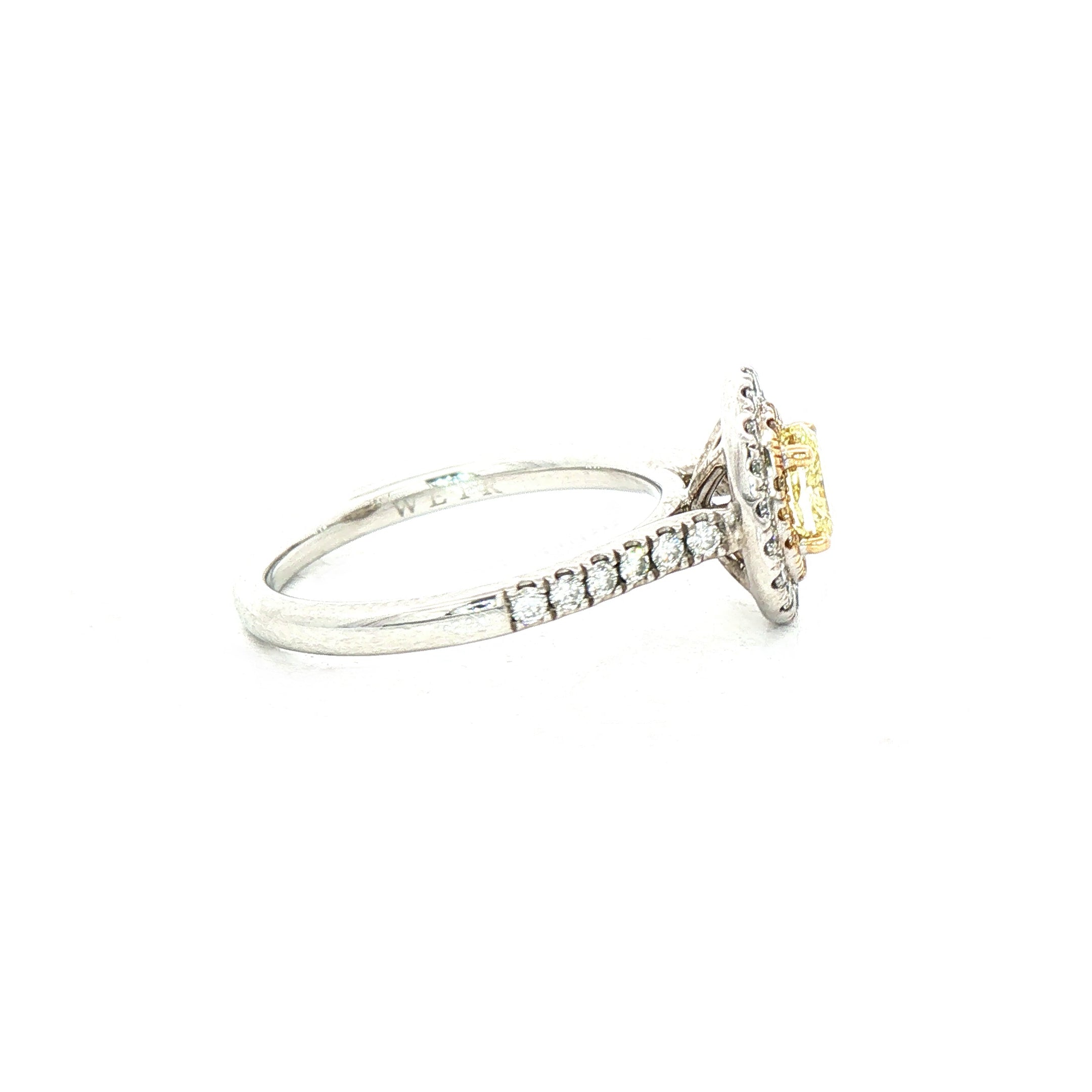 0.97ct Natural Diamond VS1 Certified Solitaire Halo Ring set in Platinum