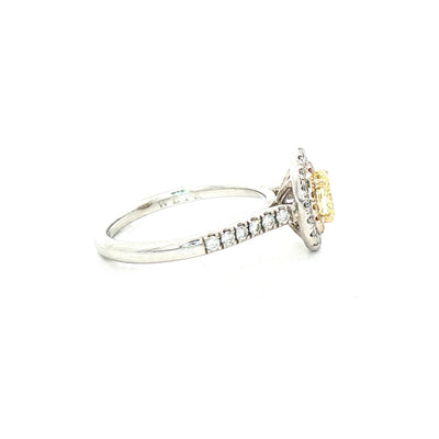 0.97ct Natural Diamond VS1 Certified Solitaire Halo Ring set in Platinum