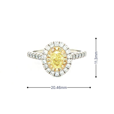 0.97ct Natural Diamond VS1 Certified Solitaire Halo Ring set in Platinum