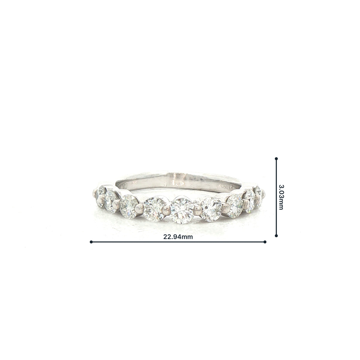 Vintage Round Cut Natural Diamond Eternity Ring in Platinum