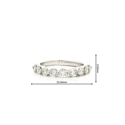 Vintage Round Cut Natural Diamond Eternity Ring in Platinum