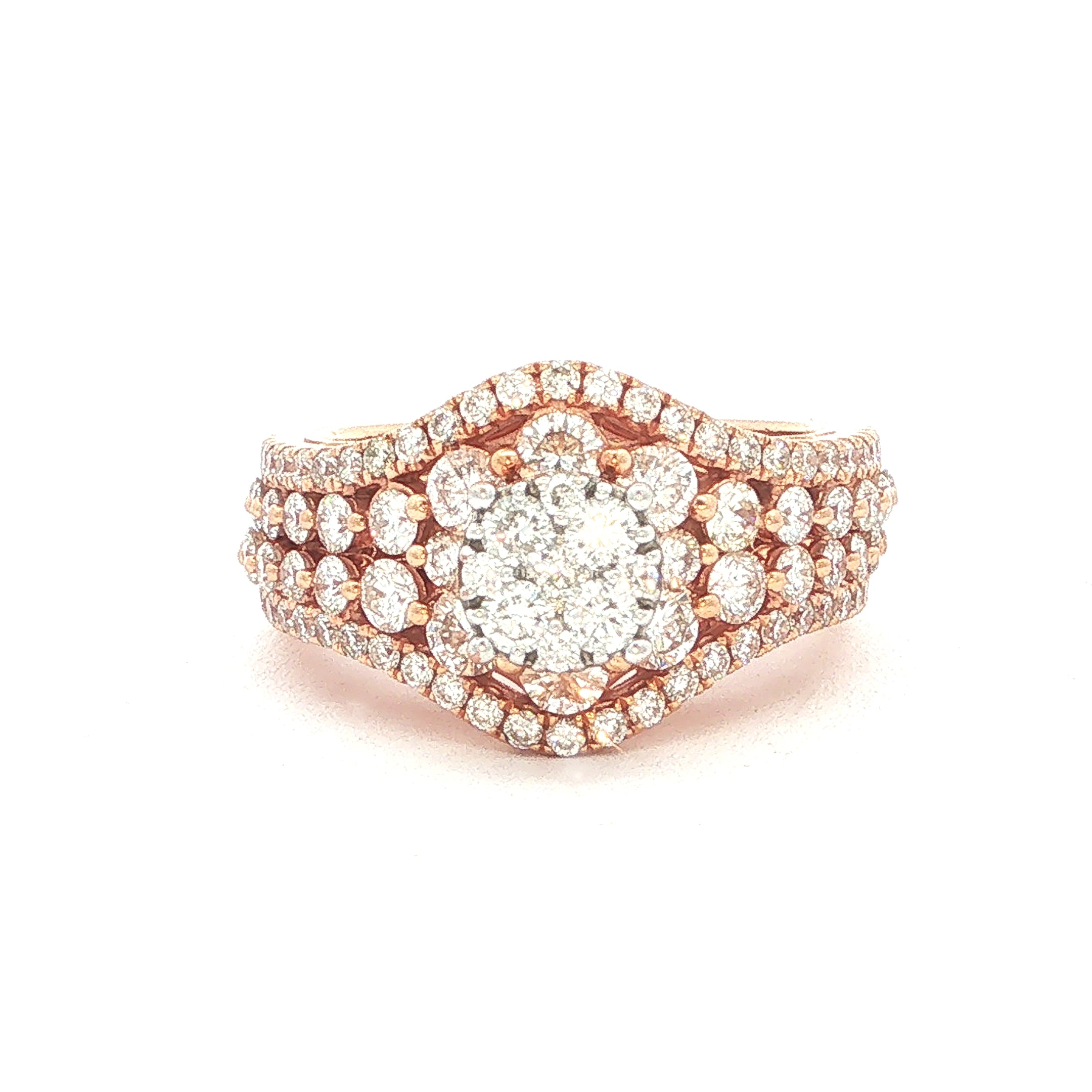 18ct Rose Gold Natural Diamond Bridal Ring Set