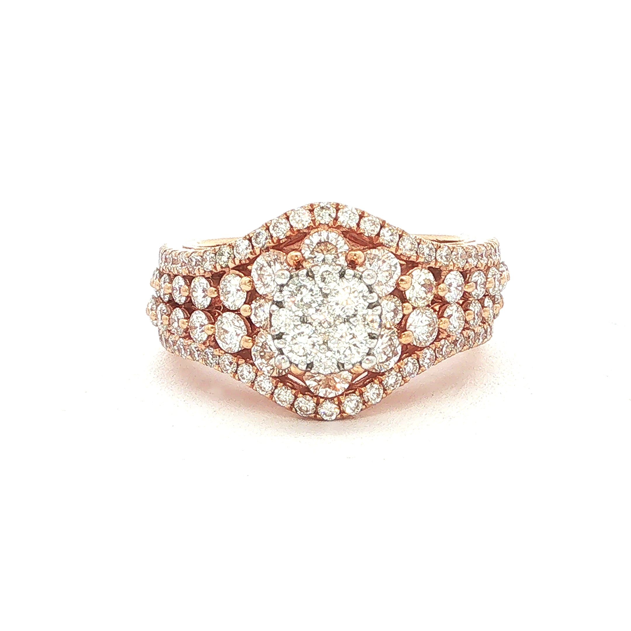 18ct Rose Gold Natural Diamond Bridal Ring Set