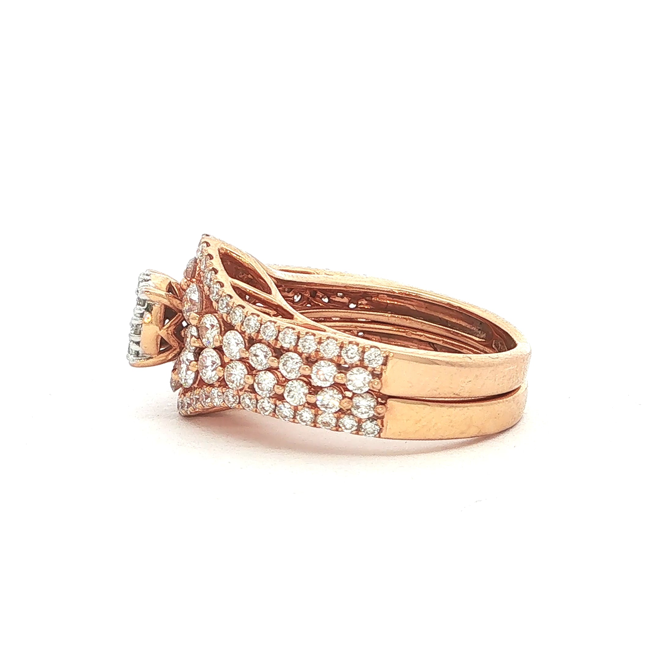 18ct Rose Gold Natural Diamond Bridal Ring Set