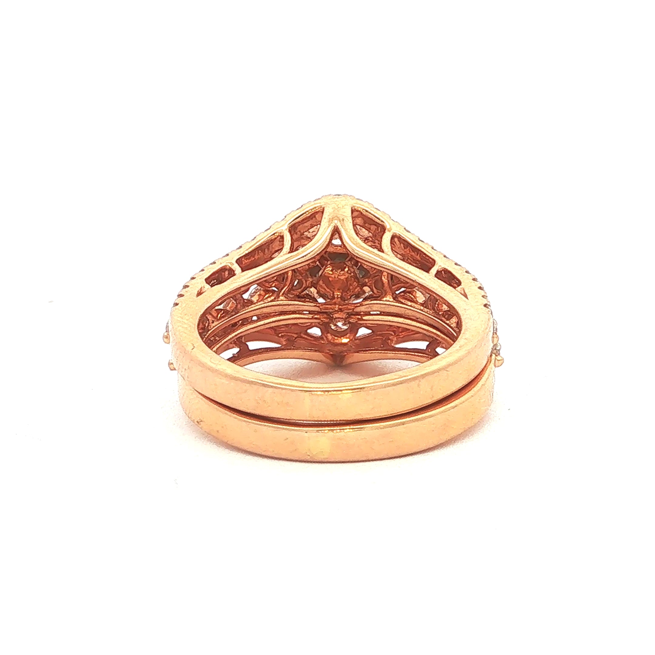 18ct Rose Gold Natural Diamond Bridal Ring Set
