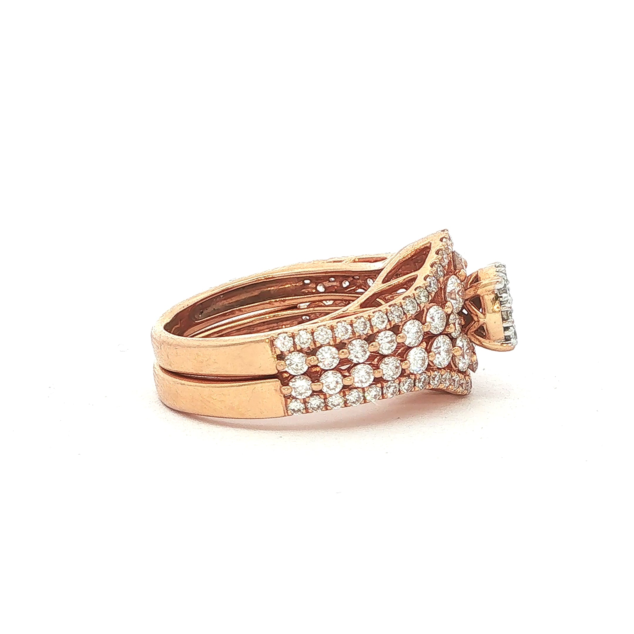 18ct Rose Gold Natural Diamond Bridal Ring Set