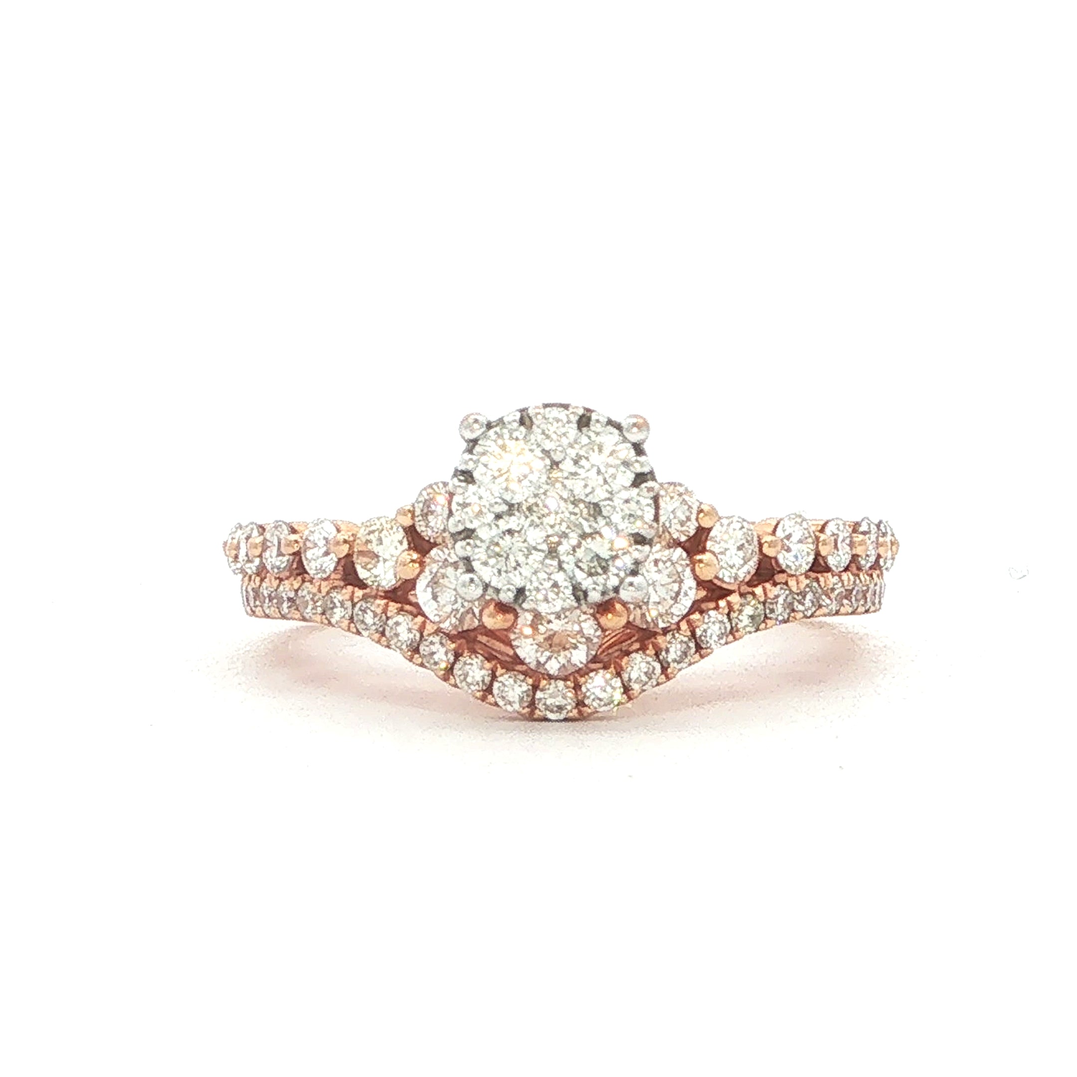 18ct Rose Gold Natural Diamond Bridal Ring Set